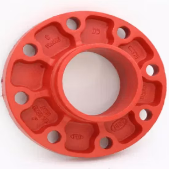 Adattatore flangiato in ghisa duttile con raccordo per tubo scanalato